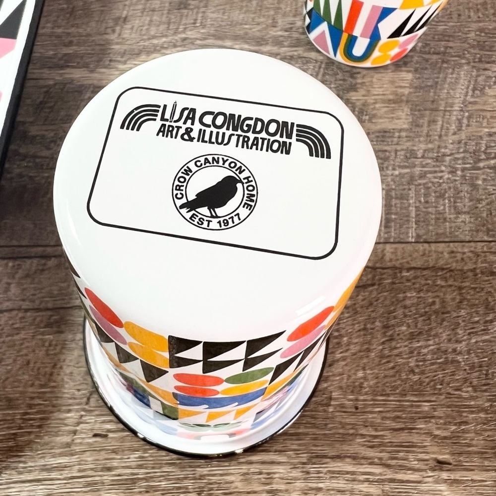Lisa Congdon enamelware set Tray cups Brand New Crow Canyon art limited edition - Picture 11 of 11